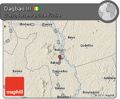 Shaded Relief Map of Dagbao III