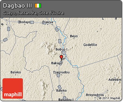 Shaded Relief Map of Dagbao III