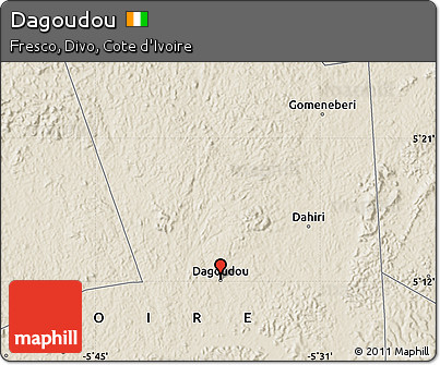 Shaded Relief Map of Dagoudou