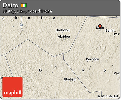 Shaded Relief Map of Dairo