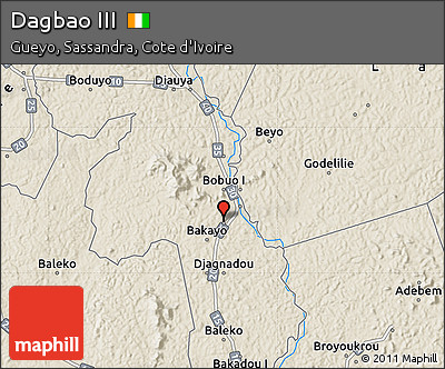 Shaded Relief Map of Dagbao III