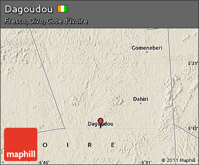 Shaded Relief Map of Dagoudou