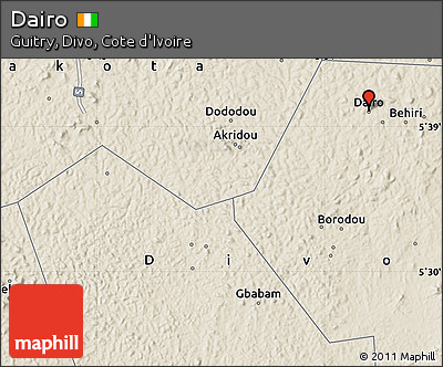 Shaded Relief Map of Dairo