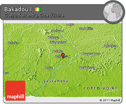 Physical Panoramic Map of Bakadou I