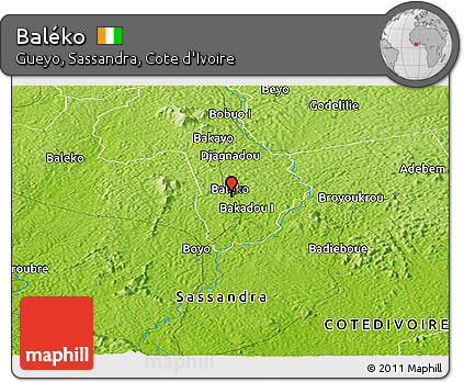 Physical Panoramic Map of Baléko