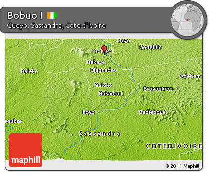Physical Panoramic Map of Bobuo I