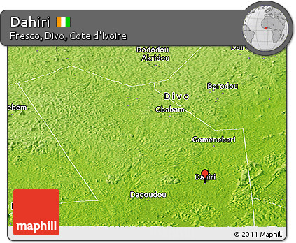Physical Panoramic Map of Dahiri