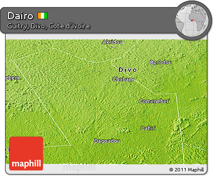 Physical Panoramic Map of Dairo