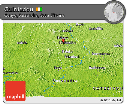 Physical Panoramic Map of Guiniadou