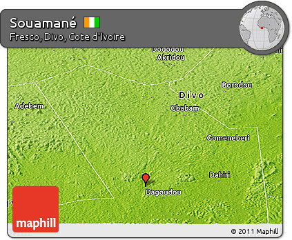 Physical Panoramic Map of Souamané