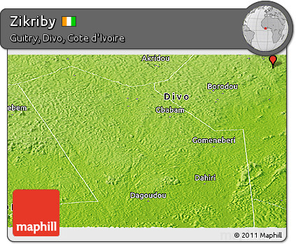 Physical Panoramic Map of Zikriby