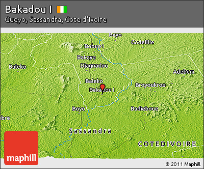 Physical Panoramic Map of Bakadou I