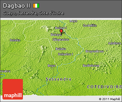 Physical Panoramic Map of Dagbao II