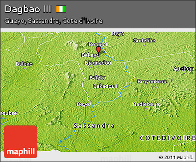 Physical Panoramic Map of Dagbao III