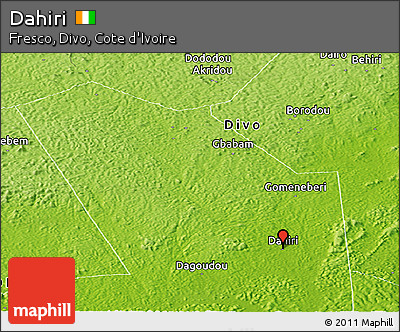 Physical Panoramic Map of Dahiri