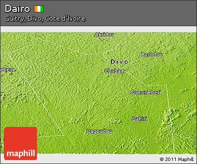 Physical Panoramic Map of Dairo