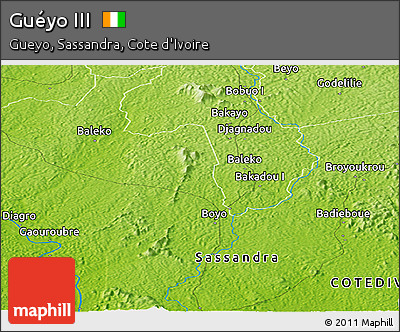 Physical Panoramic Map of Guéyo III