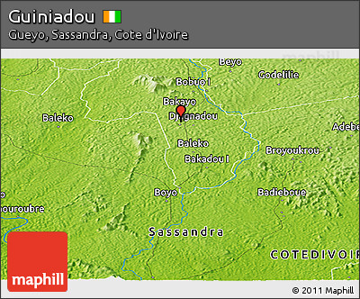 Physical Panoramic Map of Guiniadou