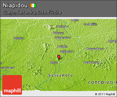 Physical Panoramic Map of Niapidou