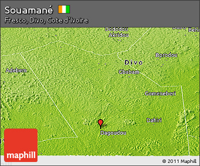 Physical Panoramic Map of Souamané