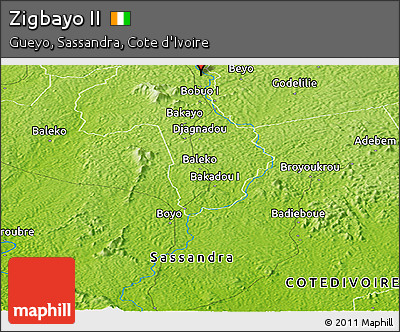 Physical Panoramic Map of Zigbayo II