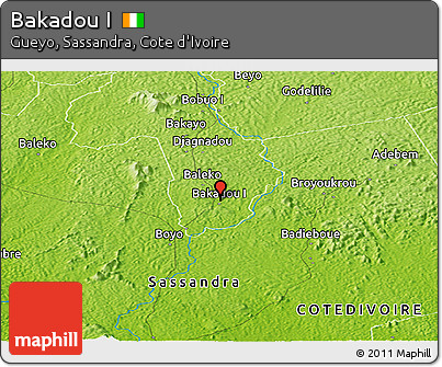 Physical Panoramic Map of Bakadou I