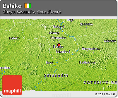 Physical Panoramic Map of Baléko
