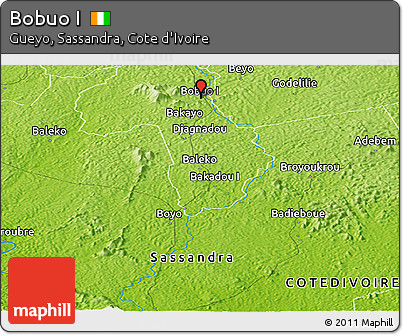 Physical Panoramic Map of Bobuo I