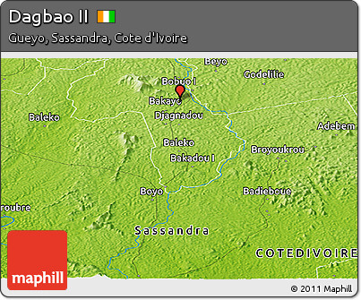 Physical Panoramic Map of Dagbao II