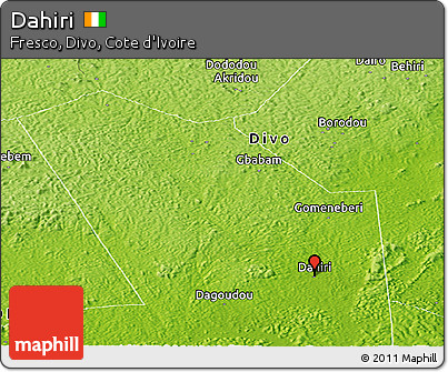 Physical Panoramic Map of Dahiri