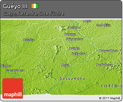 Physical Panoramic Map of Guéyo III
