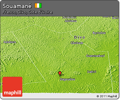 Physical Panoramic Map of Souamané