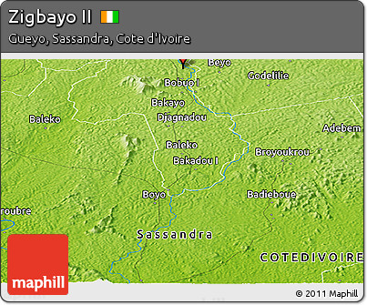 Physical Panoramic Map of Zigbayo II