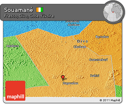 Political Panoramic Map of Souamané