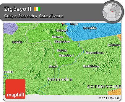 Political Panoramic Map of Zigbayo II