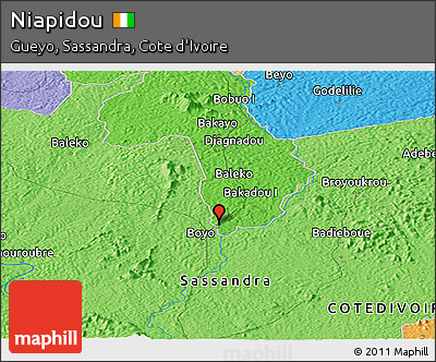 Political Panoramic Map of Niapidou