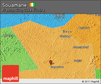 Political Panoramic Map of Souamané