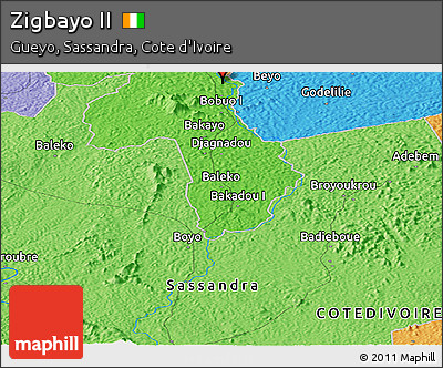Political Panoramic Map of Zigbayo II