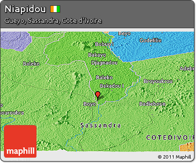 Political Panoramic Map of Niapidou