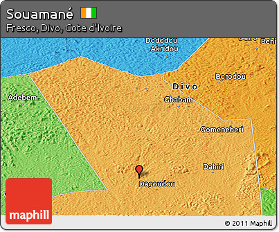 Political Panoramic Map of Souamané
