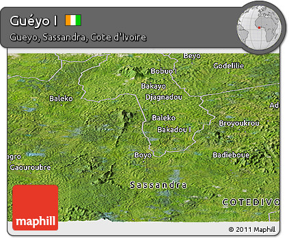 Satellite Panoramic Map of Guéyo I