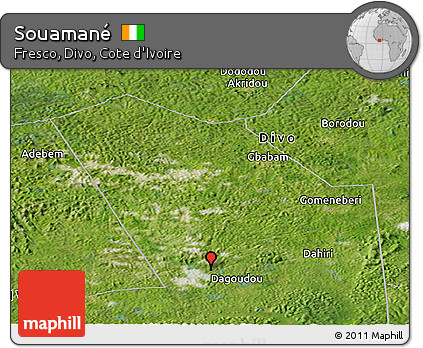Satellite Panoramic Map of Souamané
