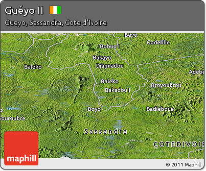 Satellite Panoramic Map of Guéyo II