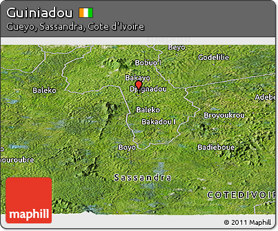 Satellite Panoramic Map of Guiniadou