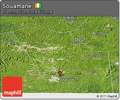 Satellite Panoramic Map of Souamané