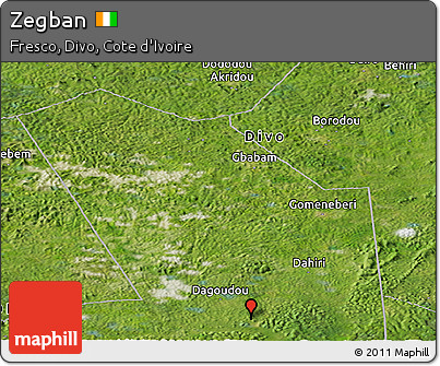 Satellite Panoramic Map of Zegban