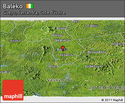 Satellite Panoramic Map of Baléko