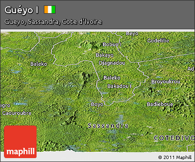 Satellite Panoramic Map of Guéyo I