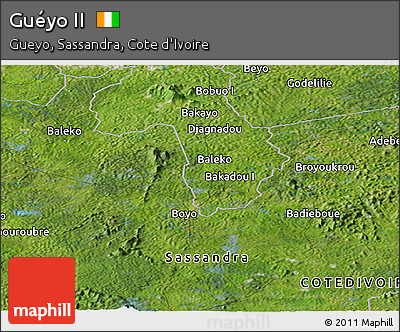 Satellite Panoramic Map of Guéyo II