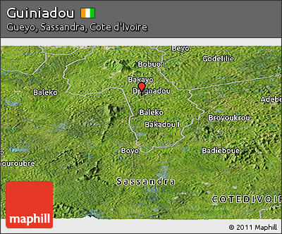 Satellite Panoramic Map of Guiniadou